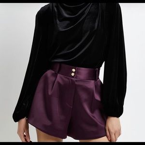 River Island Purple satin shorts
